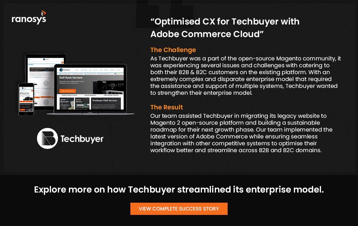 Optimised CX for Techbuyer with Adobe Commerce Cloud copy