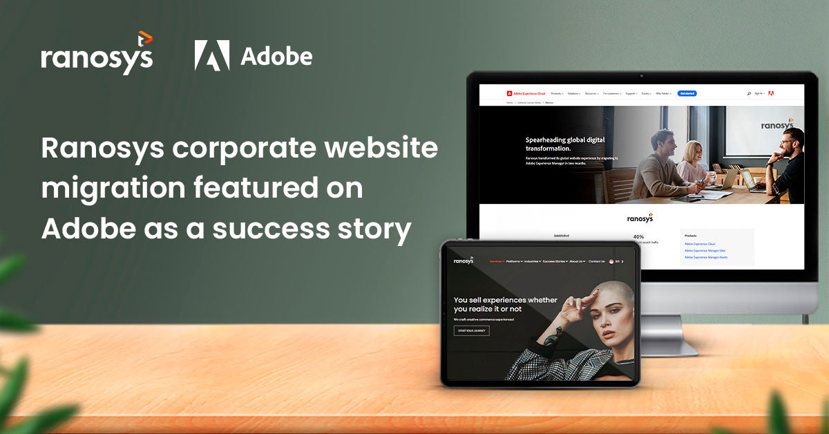 Ranosys featured for its corporate website migration on Adobe's website