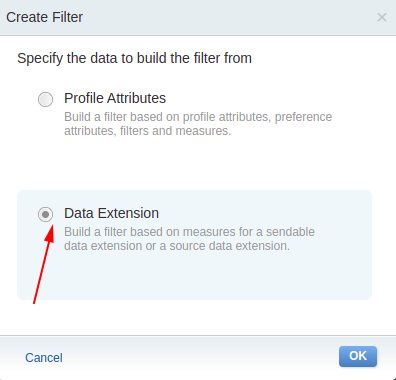 Consumer segmentation through Data Filters