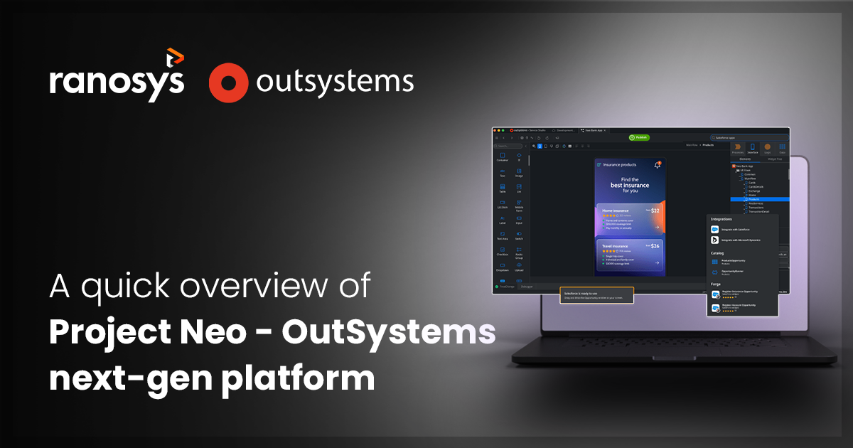 Cloud application platform from OutSystems, a leading low-code development technology