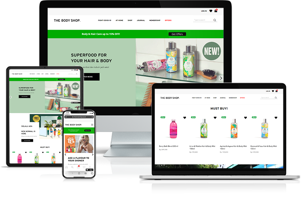 Responsive Design of The Body Shop Website